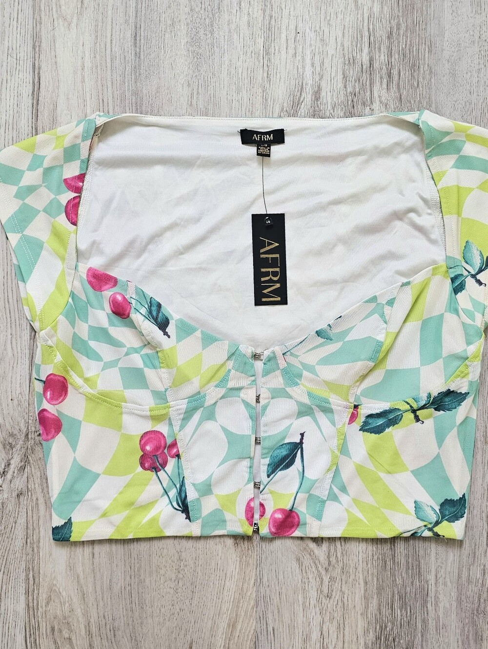 New REVOLVE AFRM Corset Crop Top Cherry Mint